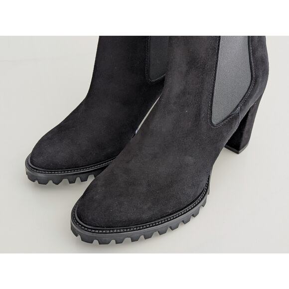 NIB Anna F. Black Suede Heeled Boots IT 41 US 11 Made in Italy Designer Shoes - Picture 6 of 11